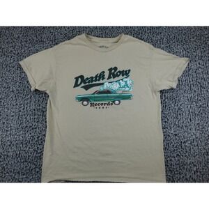 Death Row Records T-Shirt Mens Large Beige Graphic Rap Tee Lowrider 1991